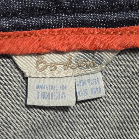 Boden Womens Dark Wash Patch Pocket Zip Denim Jean Skirt Size 8 - Picture 8 of 8